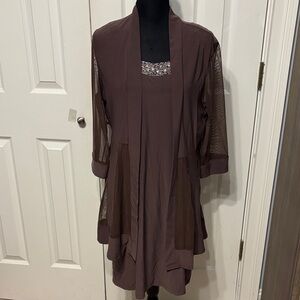 R & M Richards 2 Piece Plus Embellished Dress & Jacket
